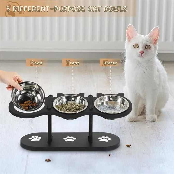 Elevate Your Pet's Dining Experience with the Vertical Pet Feeder Adjustable Wooden Dining Table