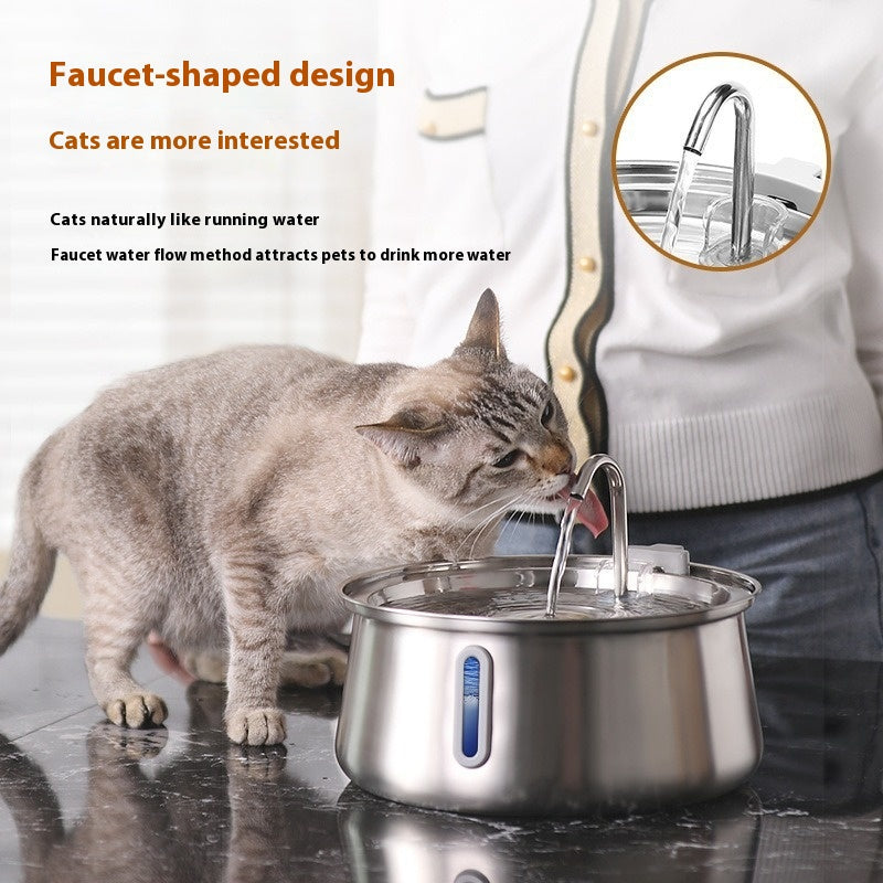 4L Water Drop Large Capacity Cat Stainless Steel Water Dispenser