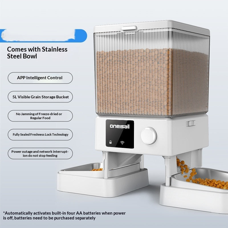 Automatic Smart Pet Feeder Dual Bowl Timer Portion Control