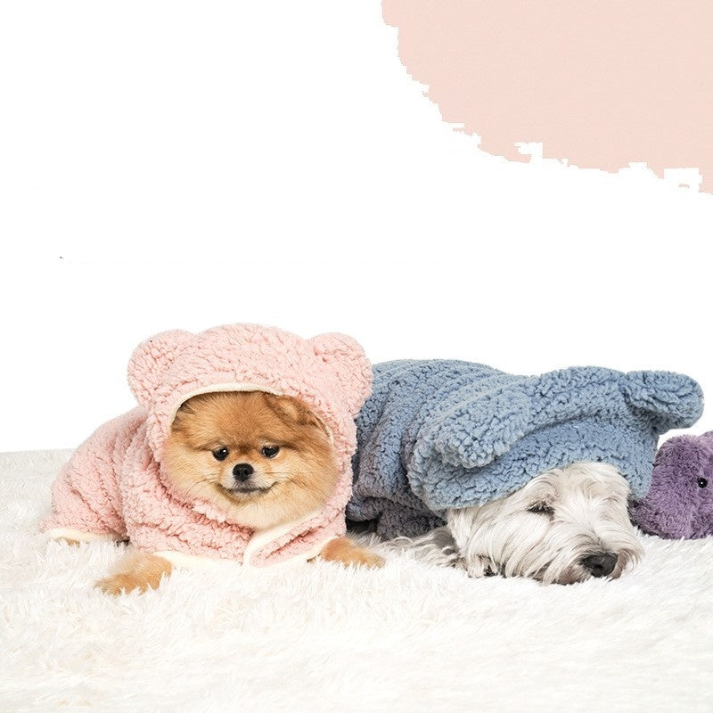 Pet Cloak Cute Cotton Velvet Warm Blanket