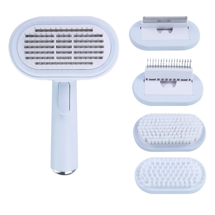 5-In-1 Pet Grooming Brush Set Self-Cleaning DeShedding Comb