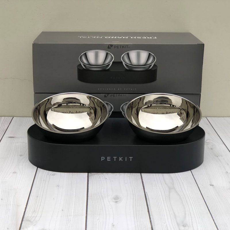 Adjustable Stainless Steel Pet Double Bowls Anti-Slip