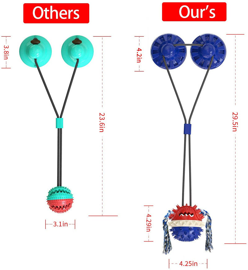 Aggressive Chew Dog Toy With Suction Cup
