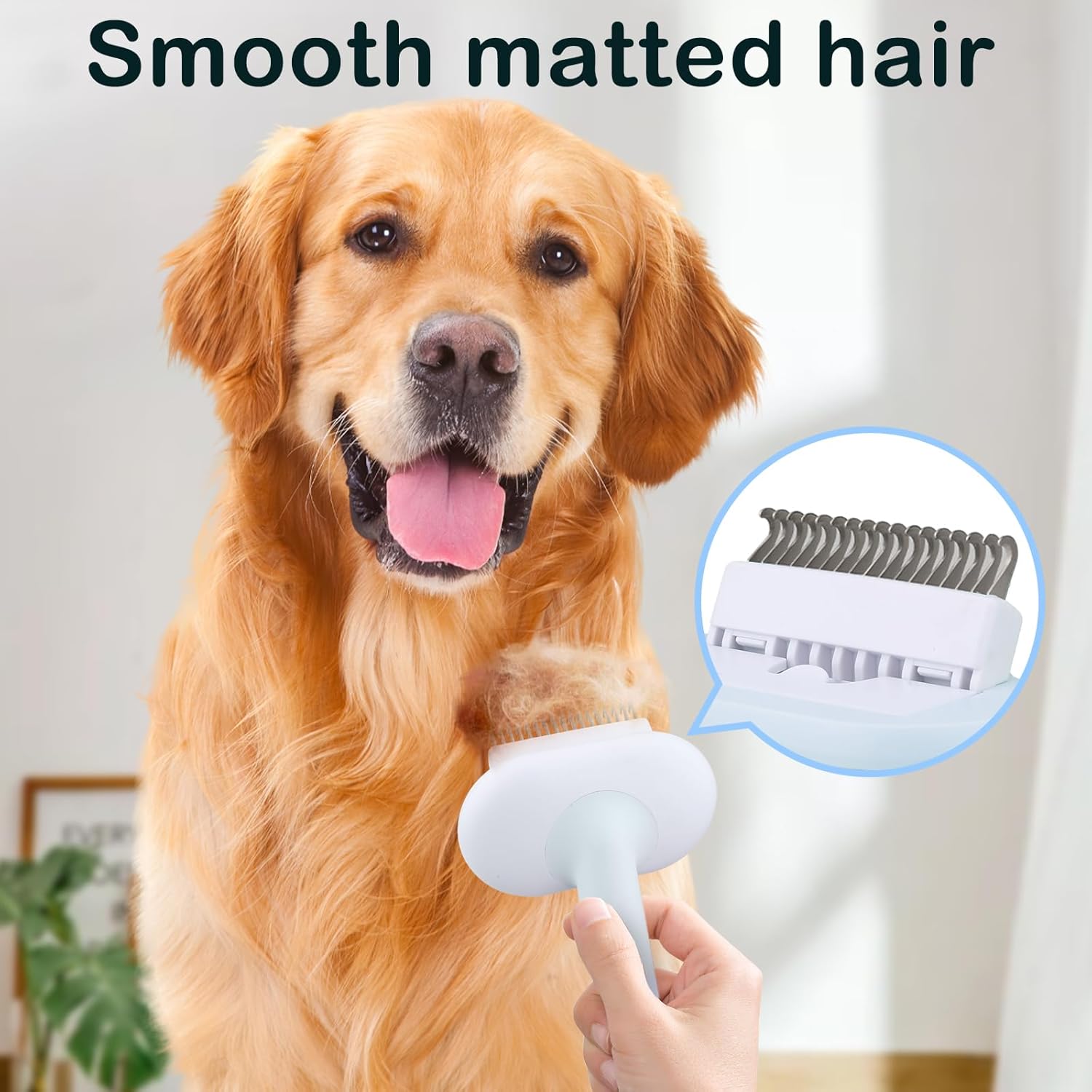 5-In-1 Pet Grooming Brush Set Self-Cleaning DeShedding Comb