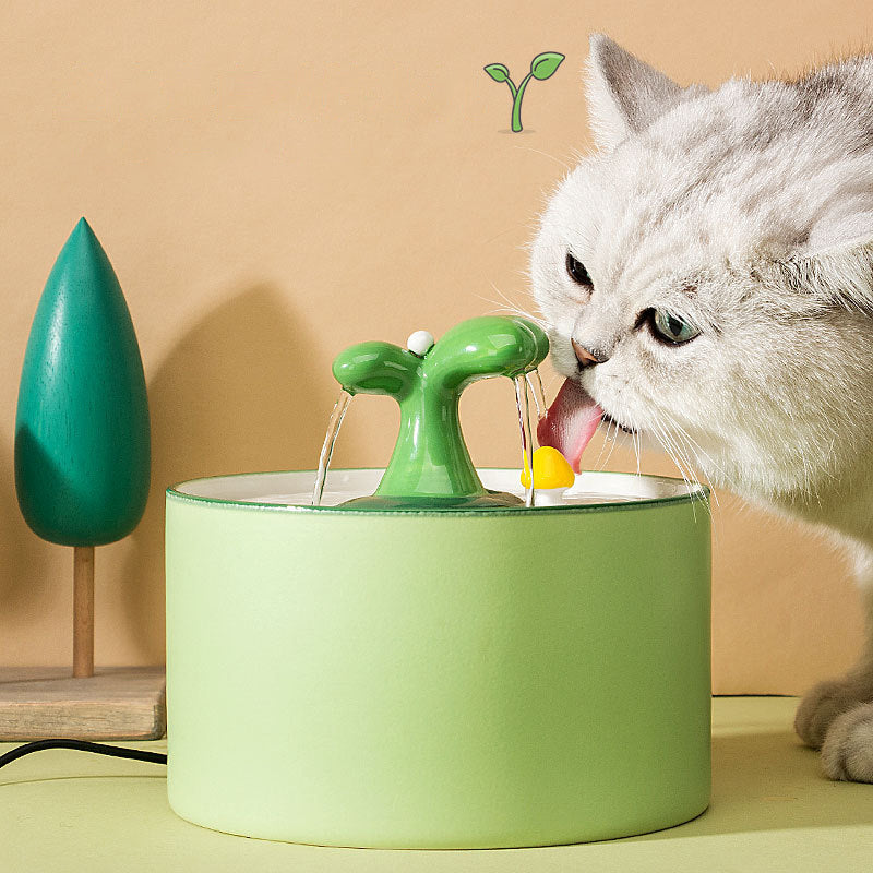 1.5L Ceramic Cat Electric Water Fountain Automatic Dispenser