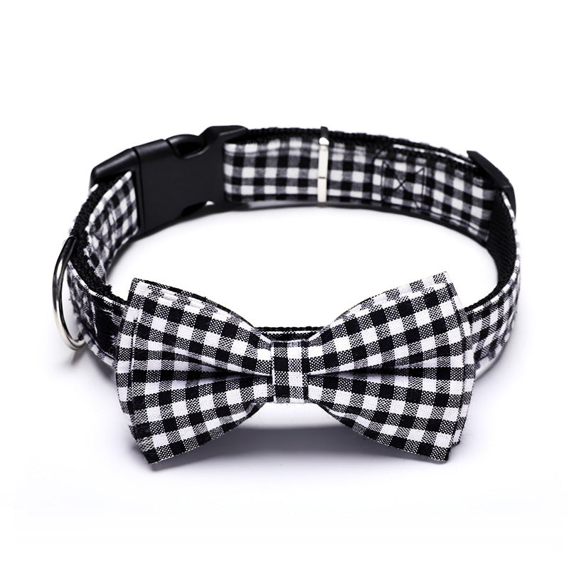 Plaid Pet Bow Tie Collar Accessory