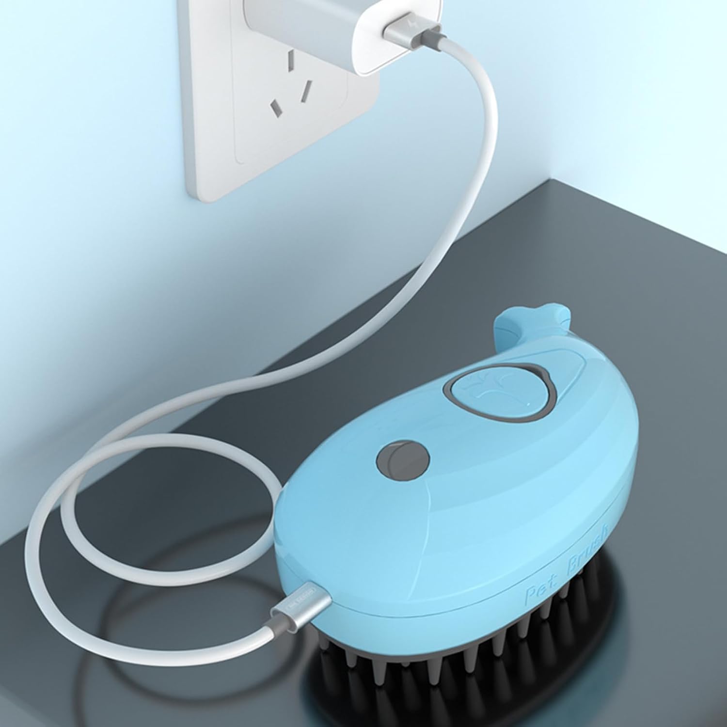 Steamy Cat Brush - 3-in-1 Whale-Shaped Cat Steam Brush