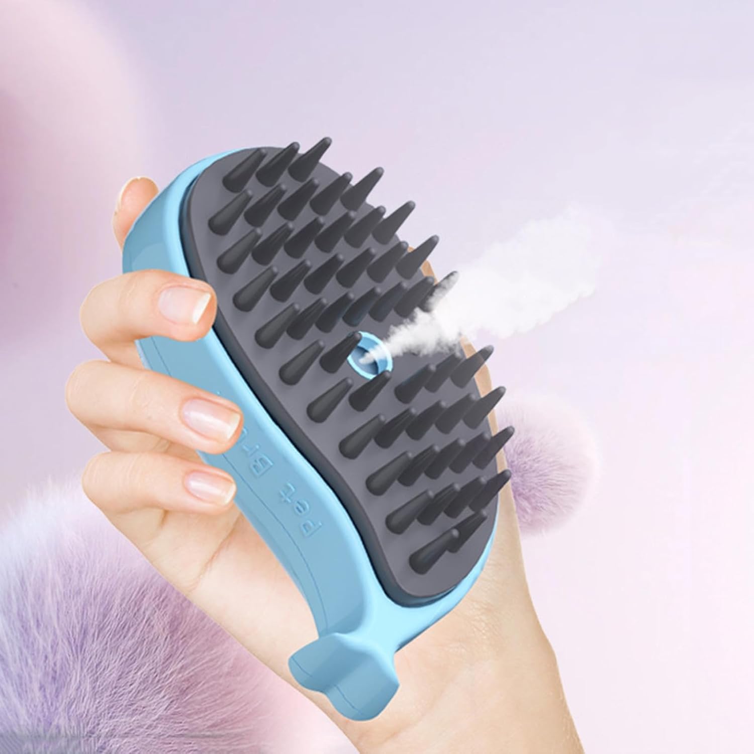 Steamy Cat Brush - 3-in-1 Whale-Shaped Cat Steam Brush