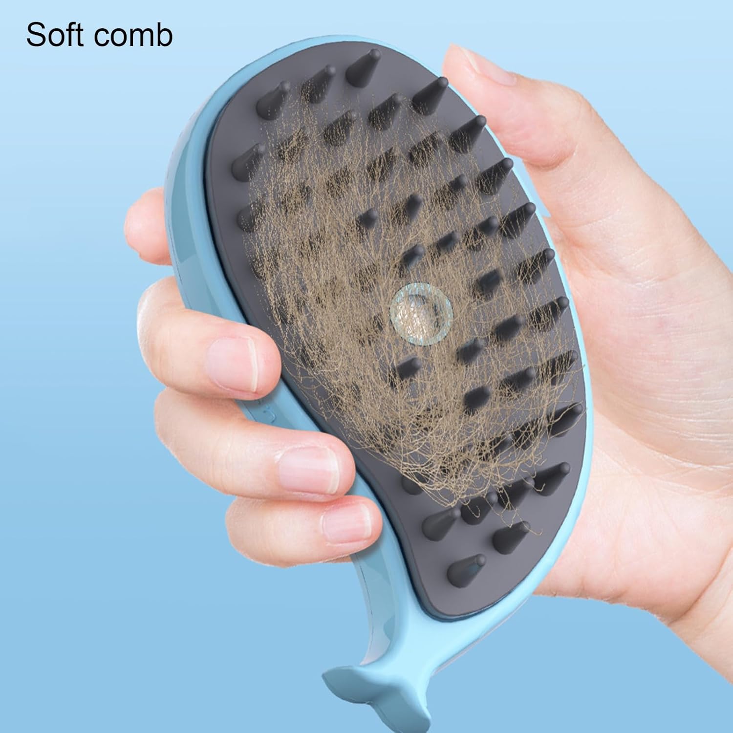 Steamy Cat Brush - 3-in-1 Whale-Shaped Cat Steam Brush