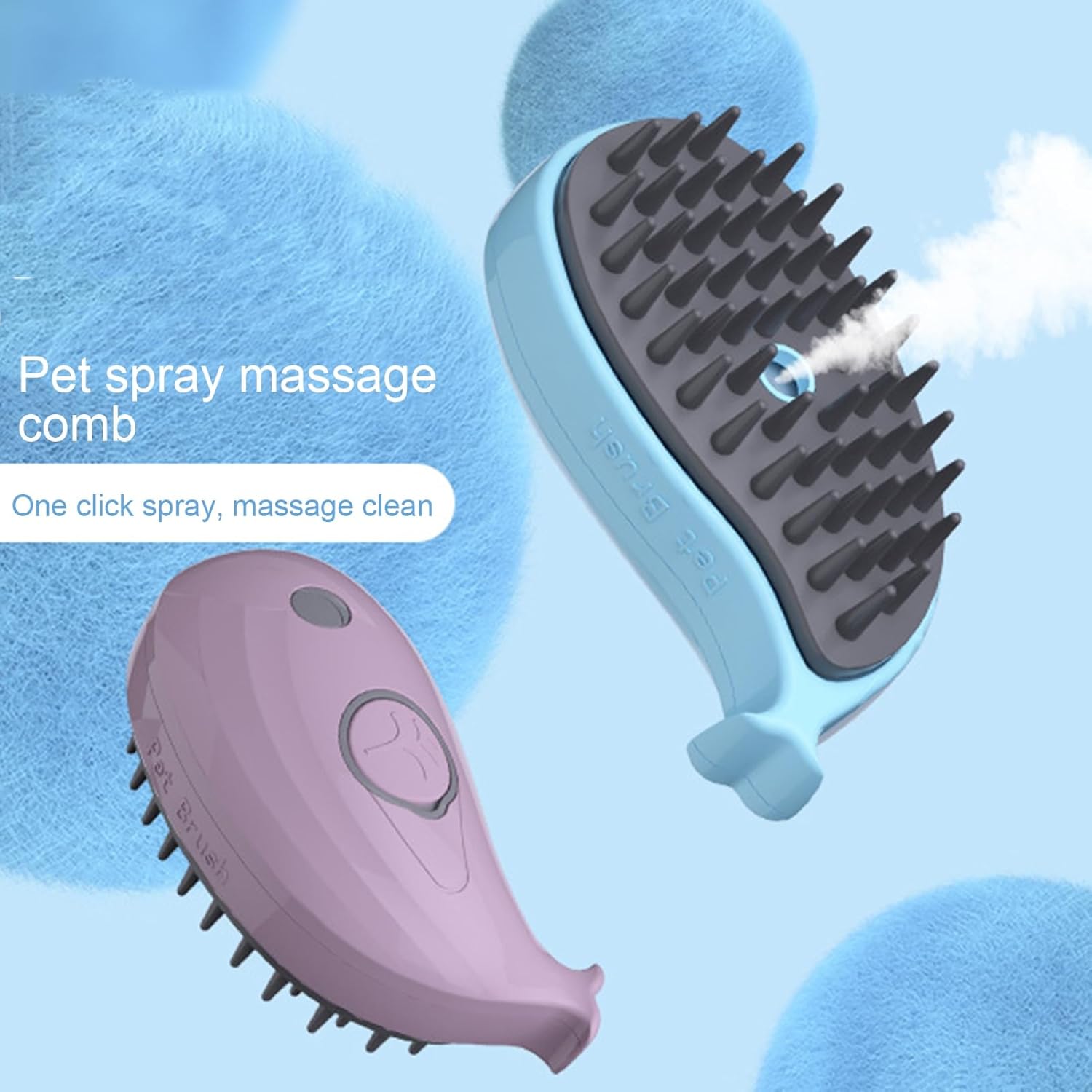 Steamy Cat Brush - 3-in-1 Whale-Shaped Cat Steam Brush
