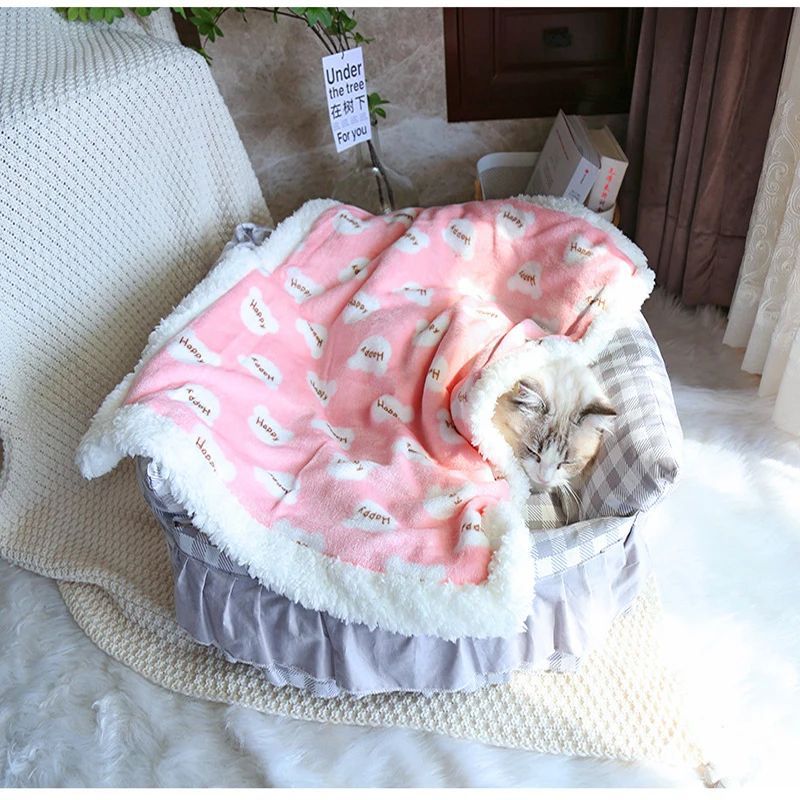 Thick Lamb Fleece Pet Dog Blanket Soft Flannel