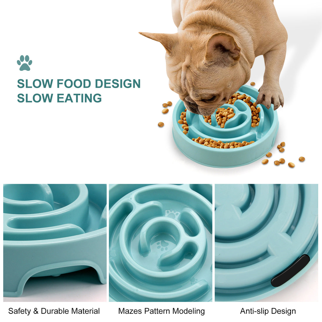 Silicone Dog Slow Feeder Puzzle Bowl Anti-Choking