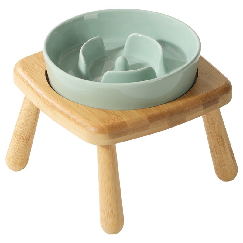 Ceramic Dog Bowl Pet Dog Slow-Feeding Anti-Choking Feeder Tip-Proof Bowl