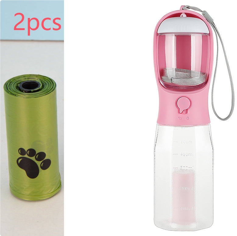 Portable Cat Bottle Food Feeder Drinker Poop