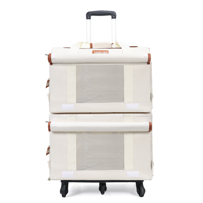Pet Trolley Double-deck Bus Luggage Cat Bag Portable