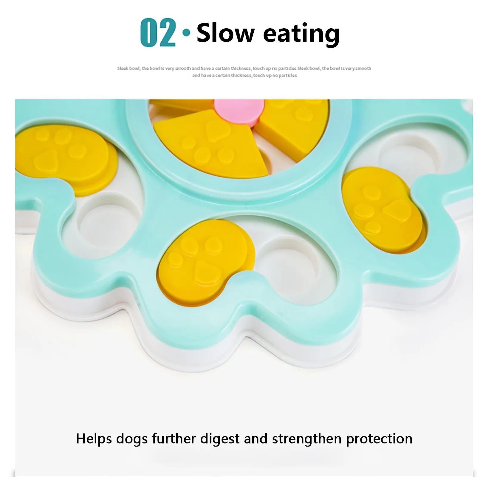 Flower Shape Dog Puzzle Slow Feeder Interactive Bowl