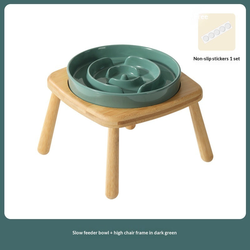 Ceramic Dog Bowl Pet Dog Slow-Feeding Anti-Choking Feeder Tip-Proof Bowl