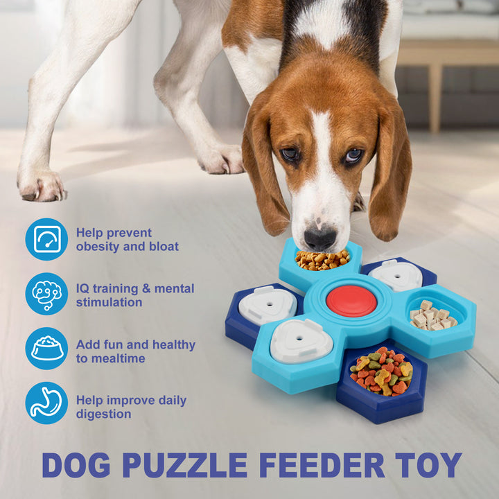 4-Layer Puzzle Slow Feeder Dog Bowl Interactive Game