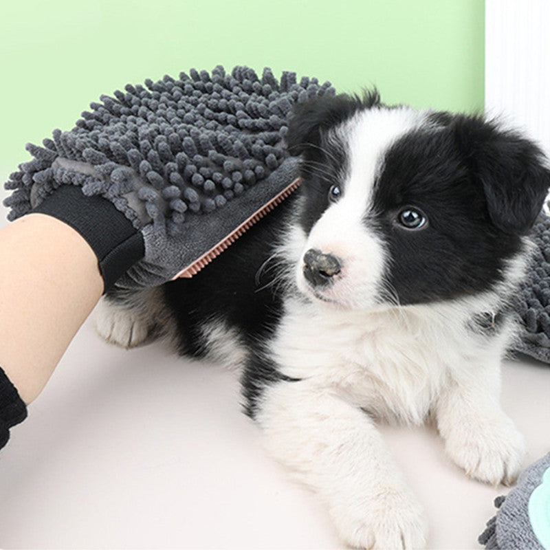 2-In-1 Pet Bathing Grooming Glove  Dog Massage Brush