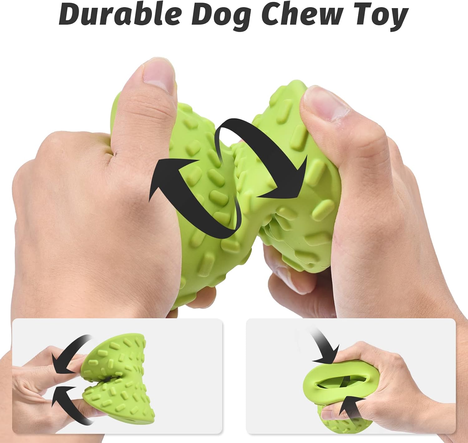 Interactive Treat Dispensing Dog Chew Bone Toy Natural Rubber Durable