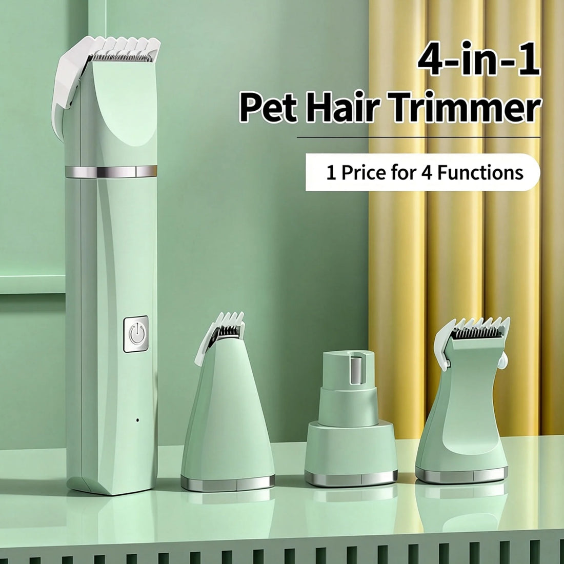 4-In-1 Pet Grooming Kit Quiet Rechargeable Hair Trimmer