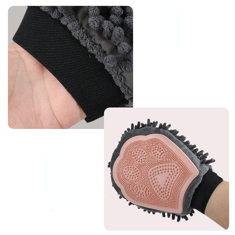 2-In-1 Pet Bathing Grooming Glove  Dog Massage Brush