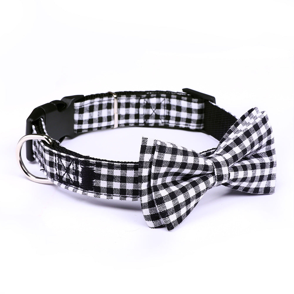 Plaid Pet Bow Tie Collar Accessory