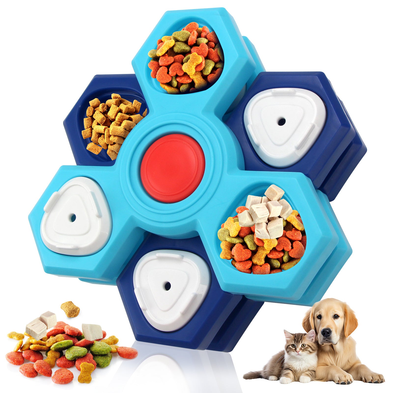 4-Layer Puzzle Slow Feeder Dog Bowl Interactive Game