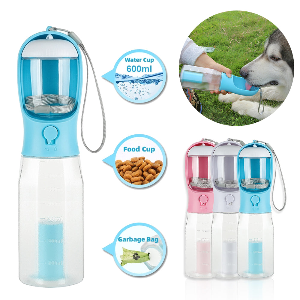 Portable Cat Bottle Food Feeder Drinker Poop
