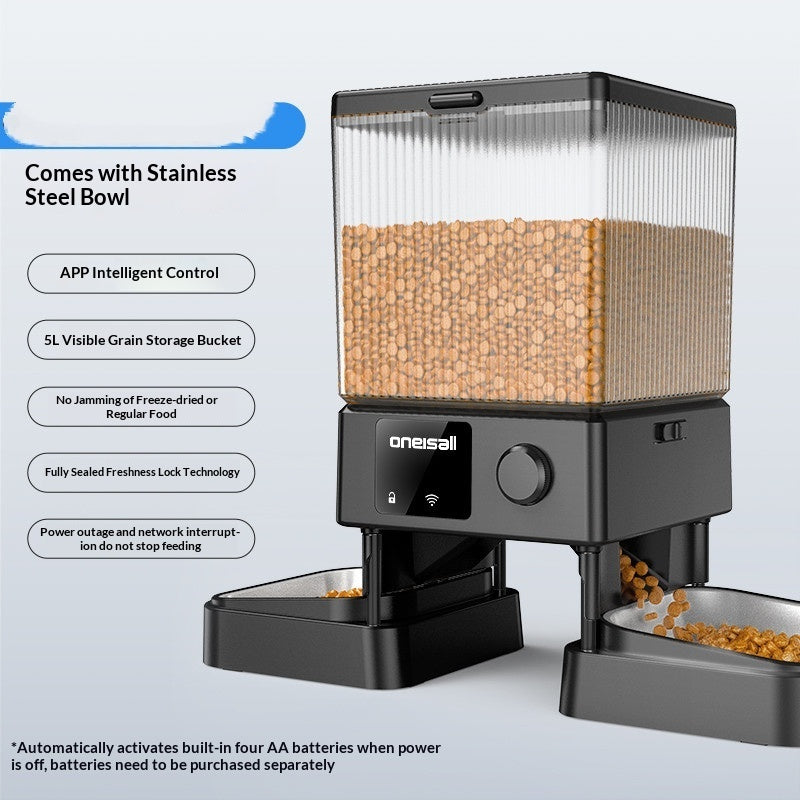 Automatic Smart Pet Feeder Dual Bowl Timer Portion Control