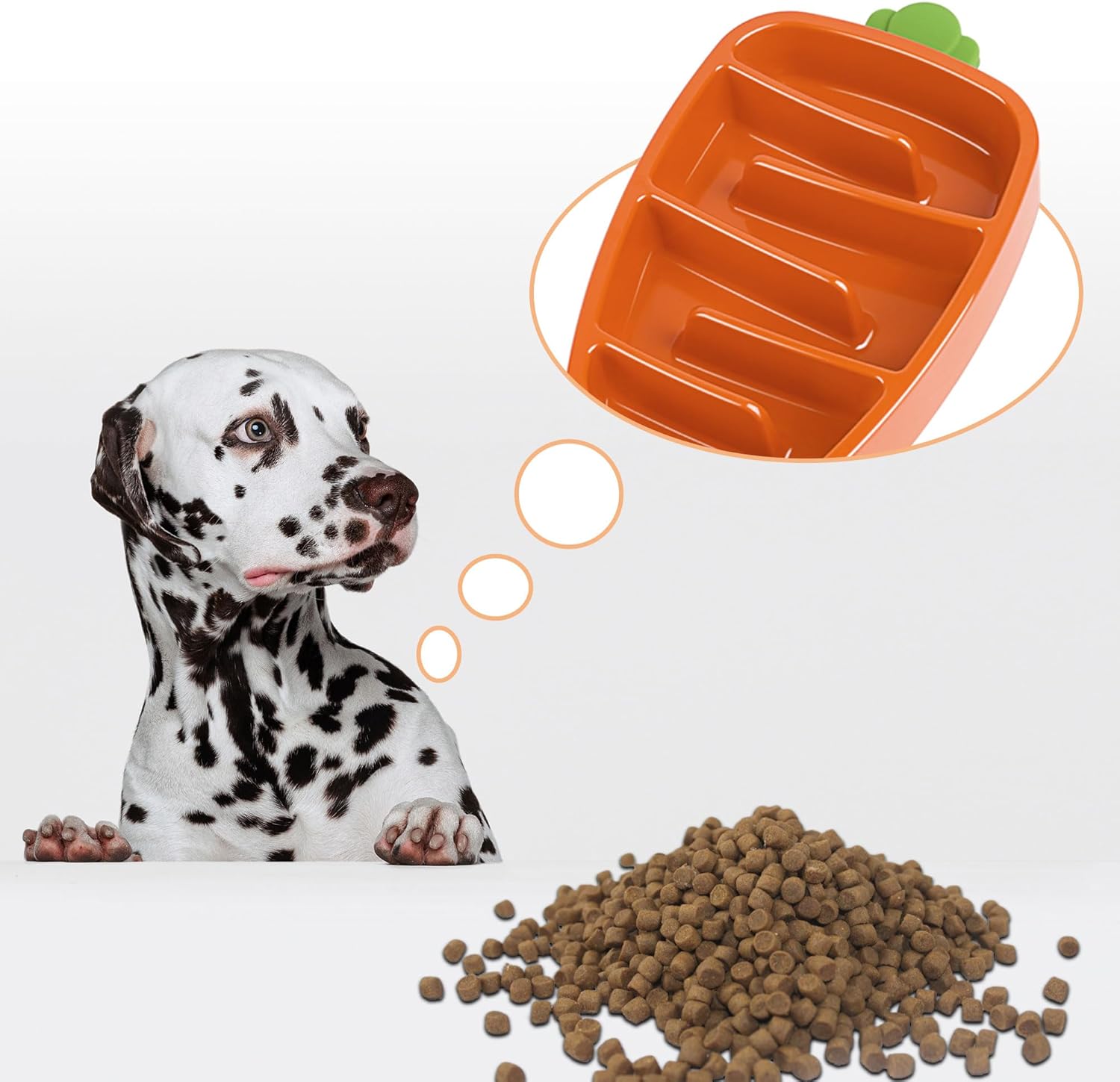 Carrot Design Non-Slip Slow Feeder Dog Bowl
