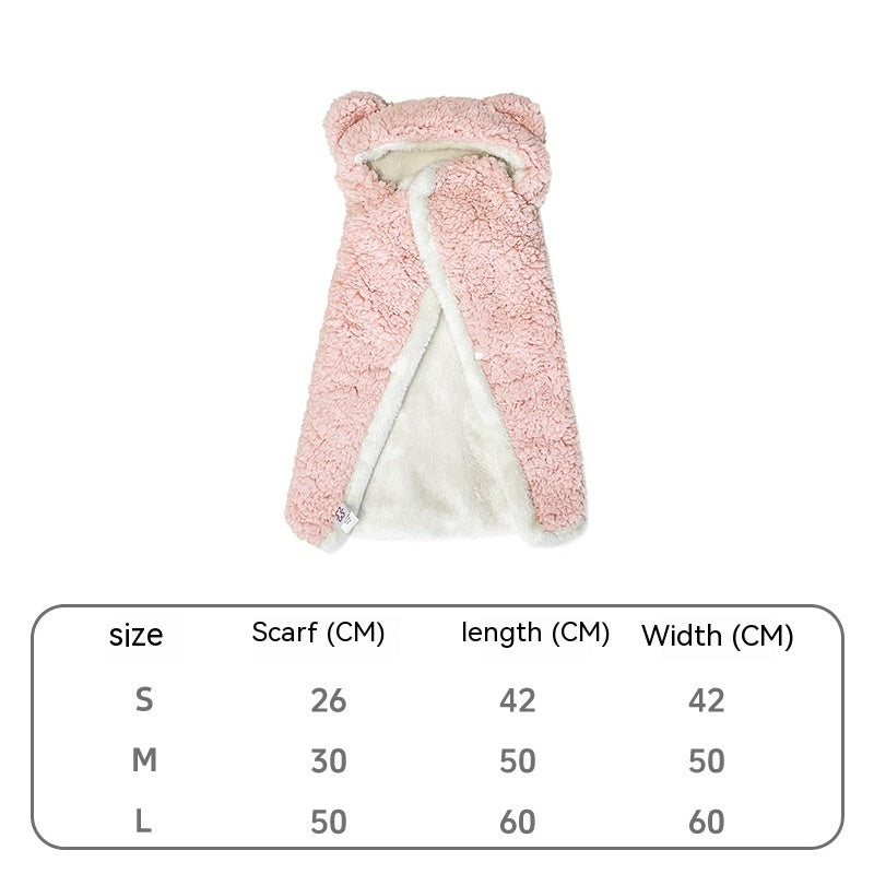 Pet Cloak Cute Cotton Velvet Warm Blanket