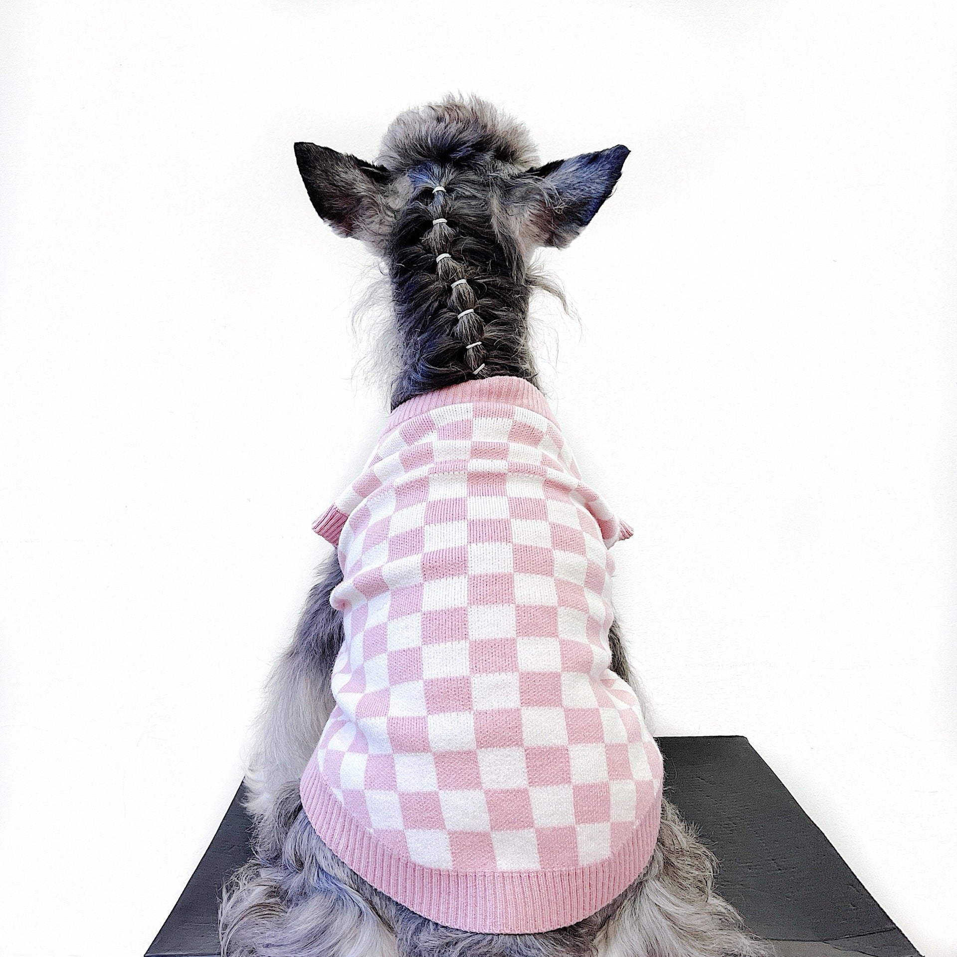 Pet Girly Cute Checkerboard Vest Sweater