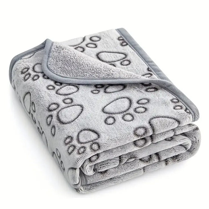 Soft High Quality Pet Blanket Grey Paw