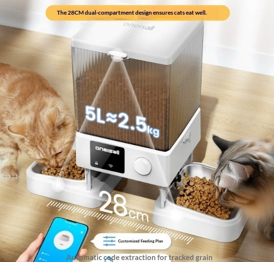 Automatic Smart Pet Feeder Dual Bowl Timer Portion Control