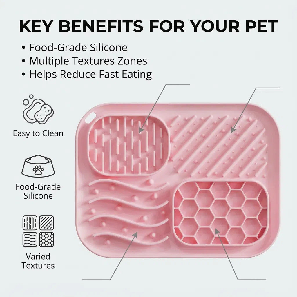 Suction Cup Dog Slow Feeder Anti-Choking Mat Bowl