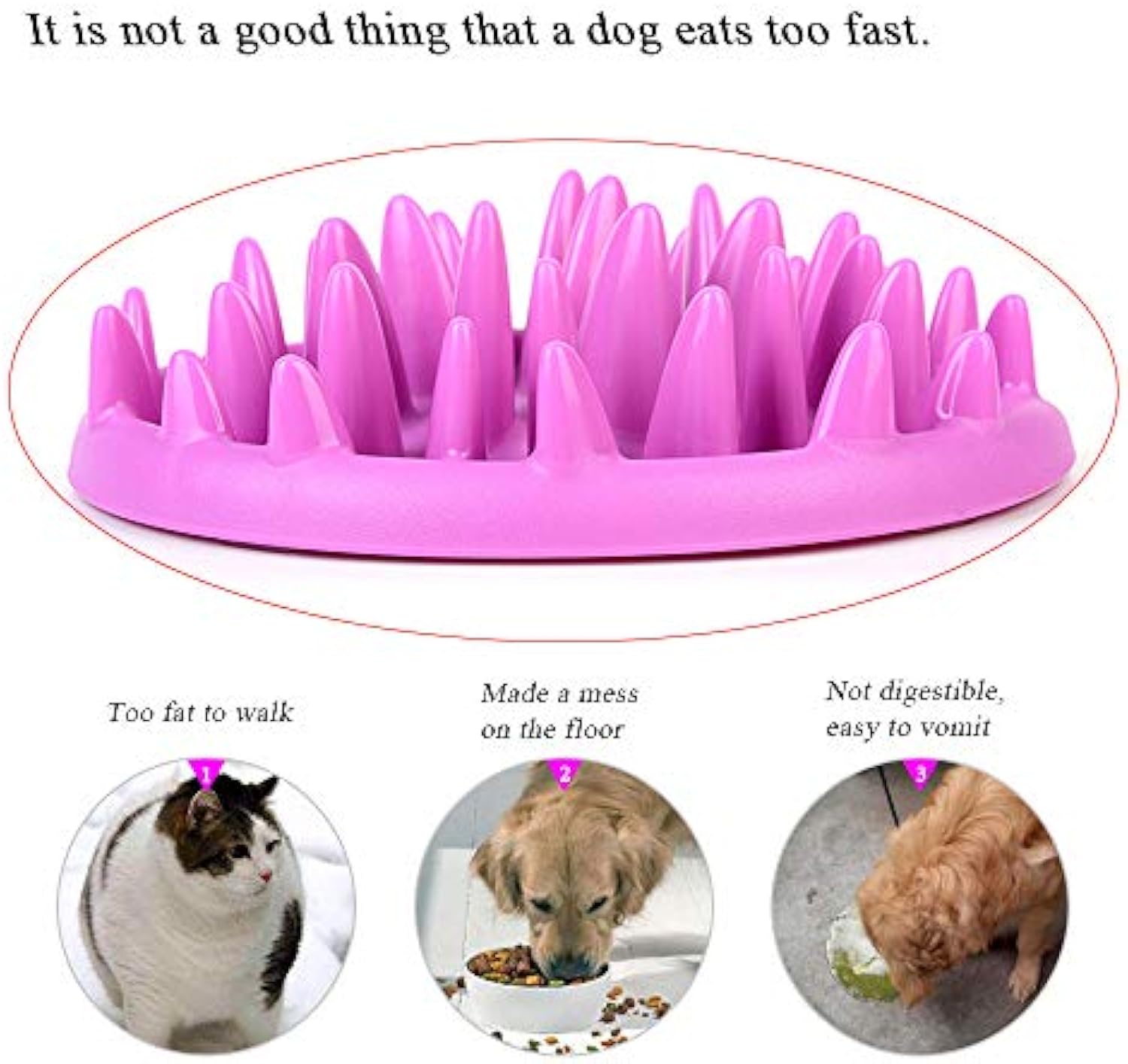 Cat  And  Dog Slow Feeder Bowl Non Slip Interactive Puzzle Feeder