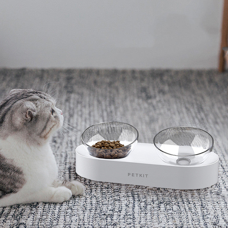 Adjustable Stainless Steel Pet Double Bowls Anti-Slip