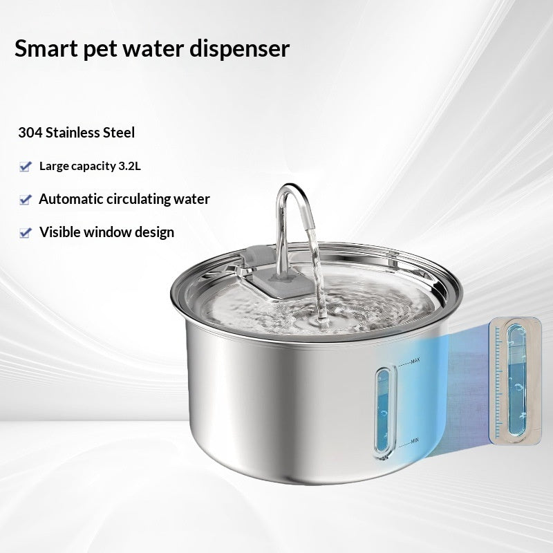 Cat Water Fountain 304 Stainless Steel Cat Water Dispenser