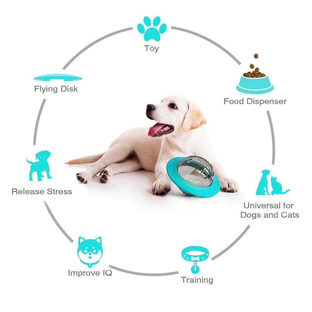 Dog Interactive Food Leaking Dispensing Treat Ball For Small