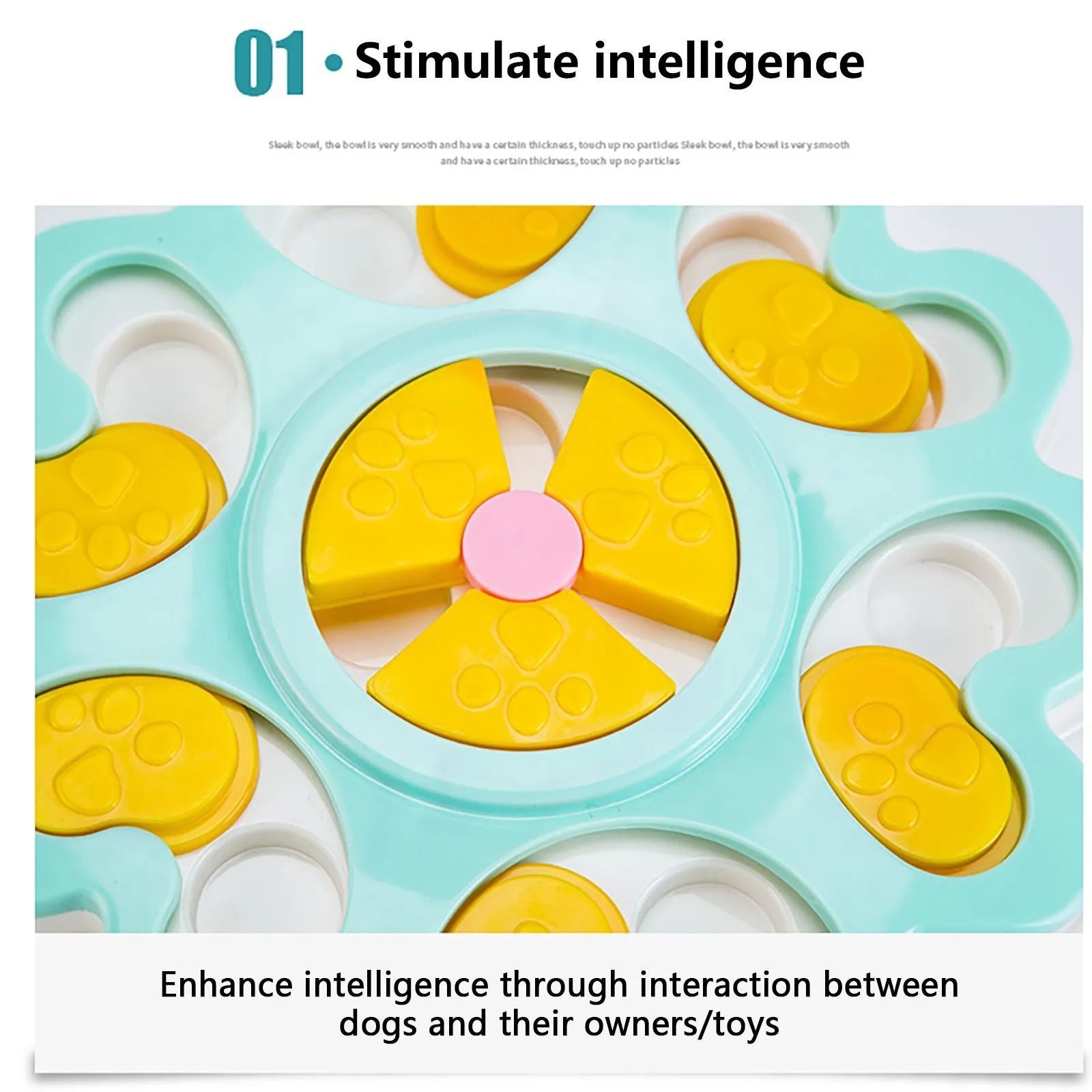 Flower Shape Dog Puzzle Slow Feeder Interactive Bowl