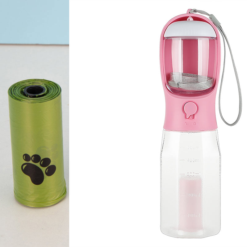 Portable Cat Bottle Food Feeder Drinker Poop