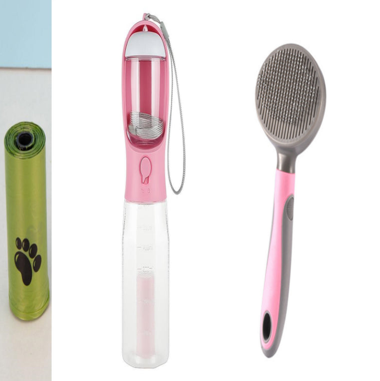 Portable Cat Bottle Food Feeder Drinker Poop
