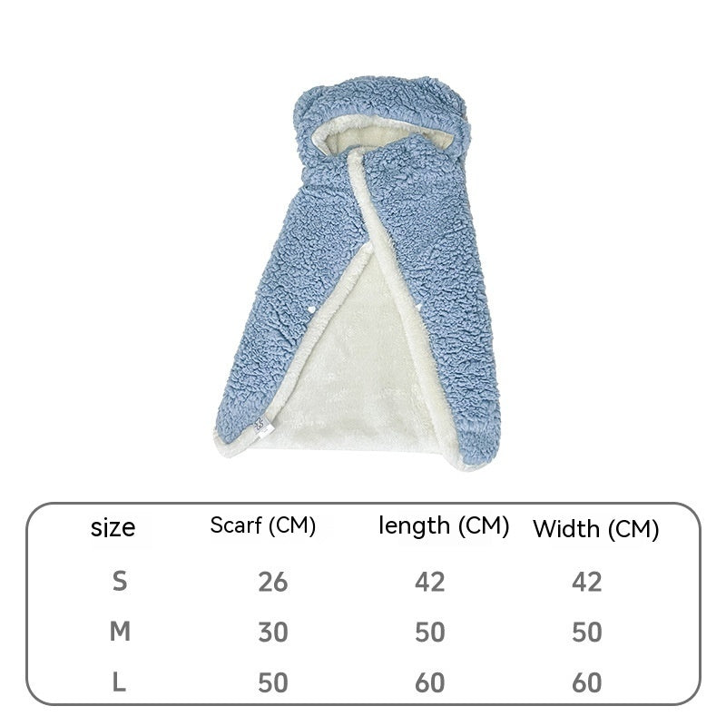 Pet Cloak Cute Cotton Velvet Warm Blanket