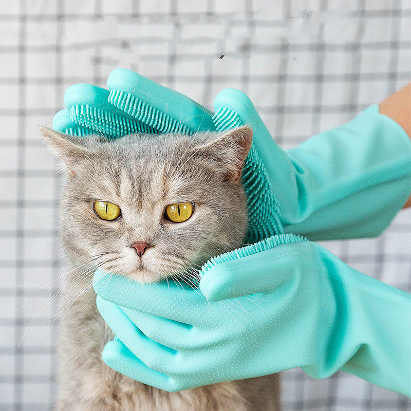 Silicone Cat Grooming Hair Comb Puppy Brush Glove Bath