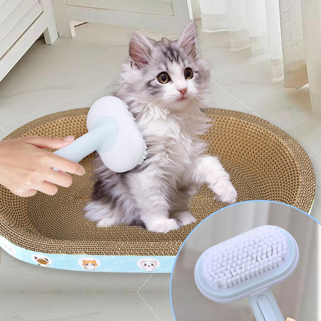 5-In-1 Pet Grooming Brush Set Self-Cleaning DeShedding Comb