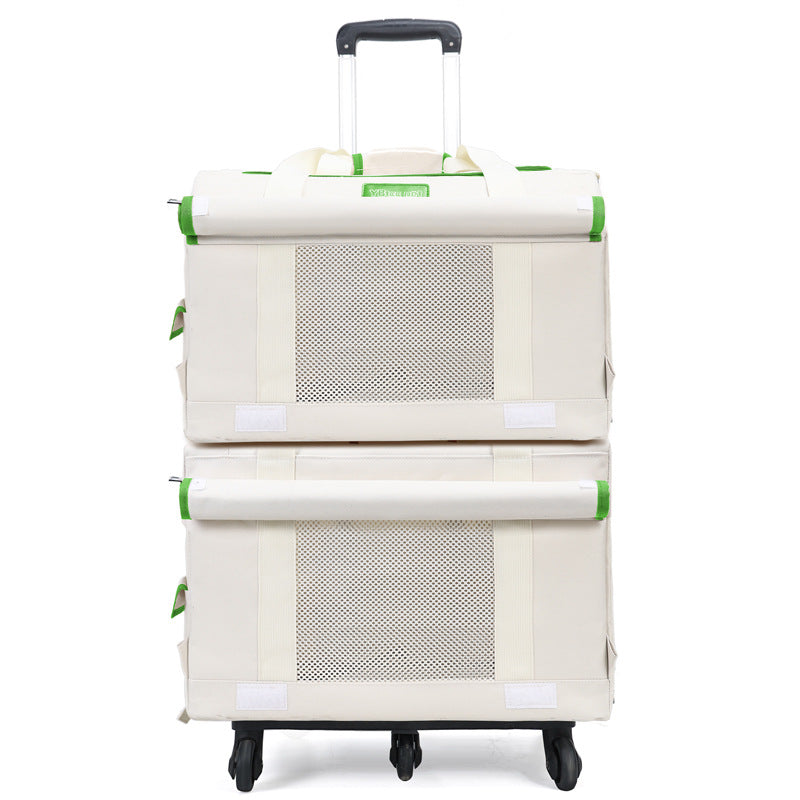 Pet Trolley Double-deck Bus Luggage Cat Bag Portable