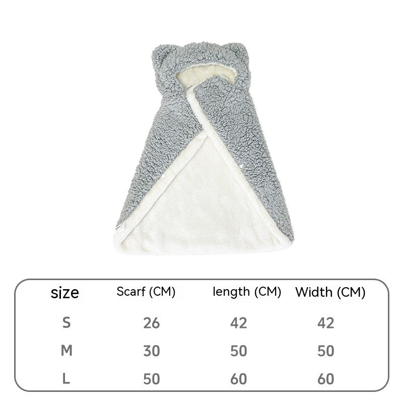 Pet Cloak Cute Cotton Velvet Warm Blanket