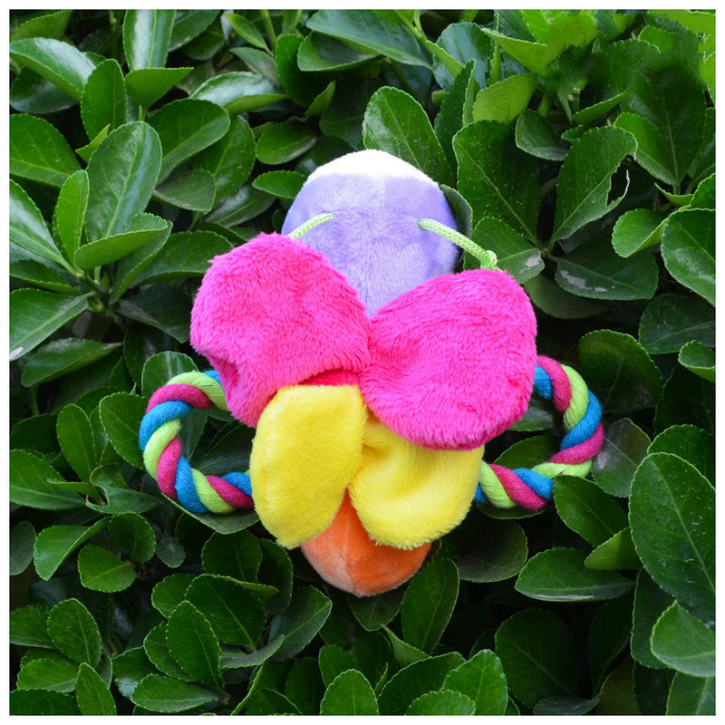 Plush Butterfly Pet Dog Cat Chew Toy