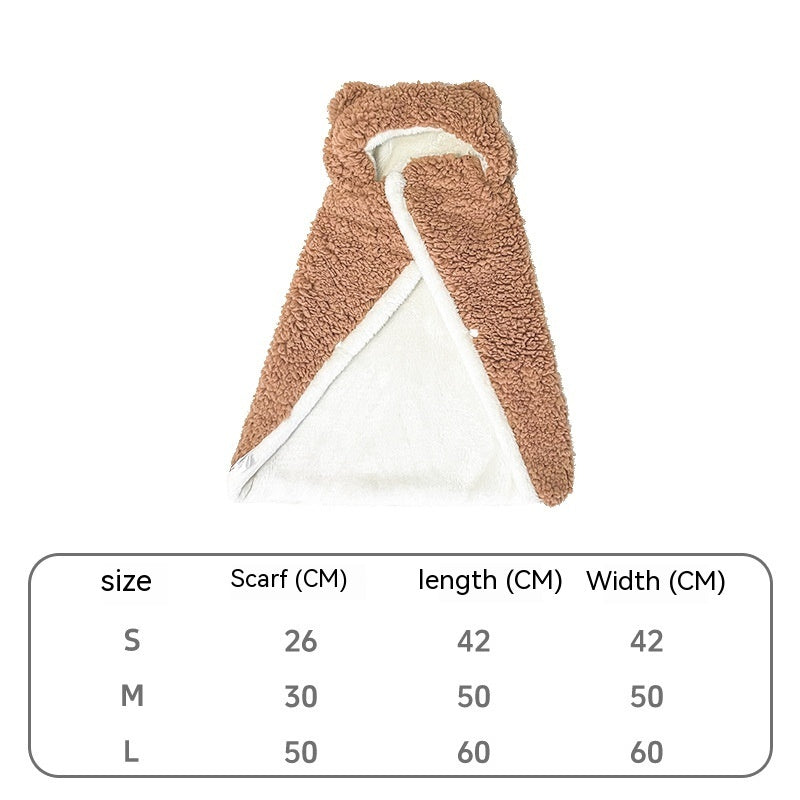 Pet Cloak Cute Cotton Velvet Warm Blanket